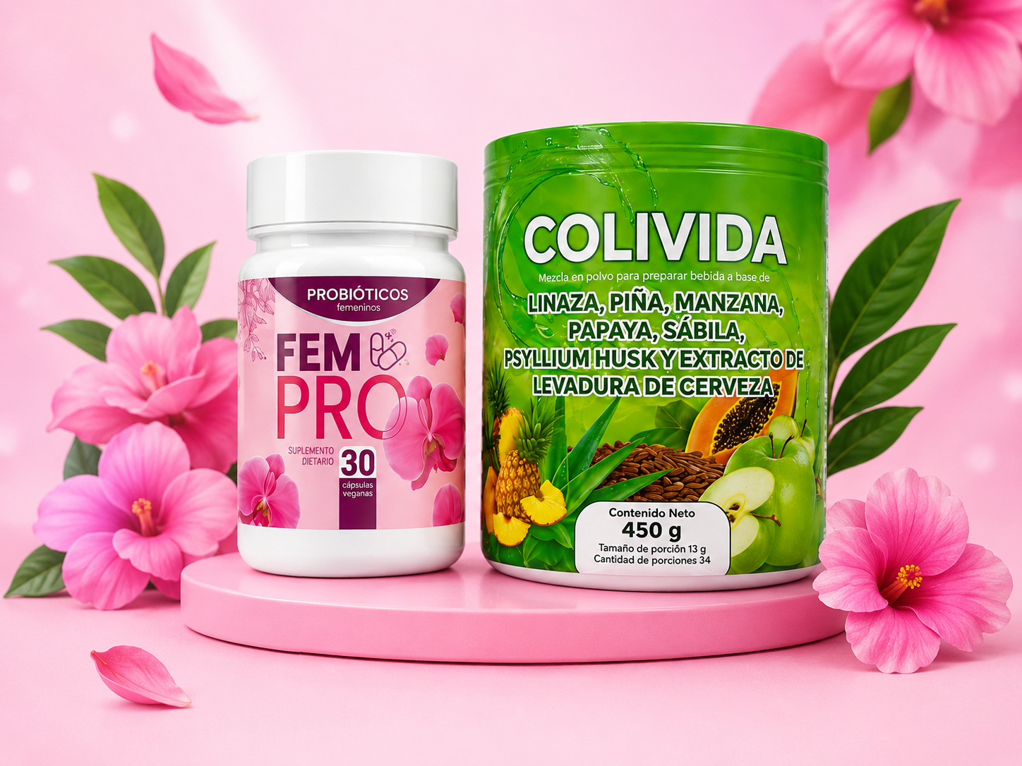 Combo Bienestar Integral Mujer - Fem Pro y Colivida estilo de vida